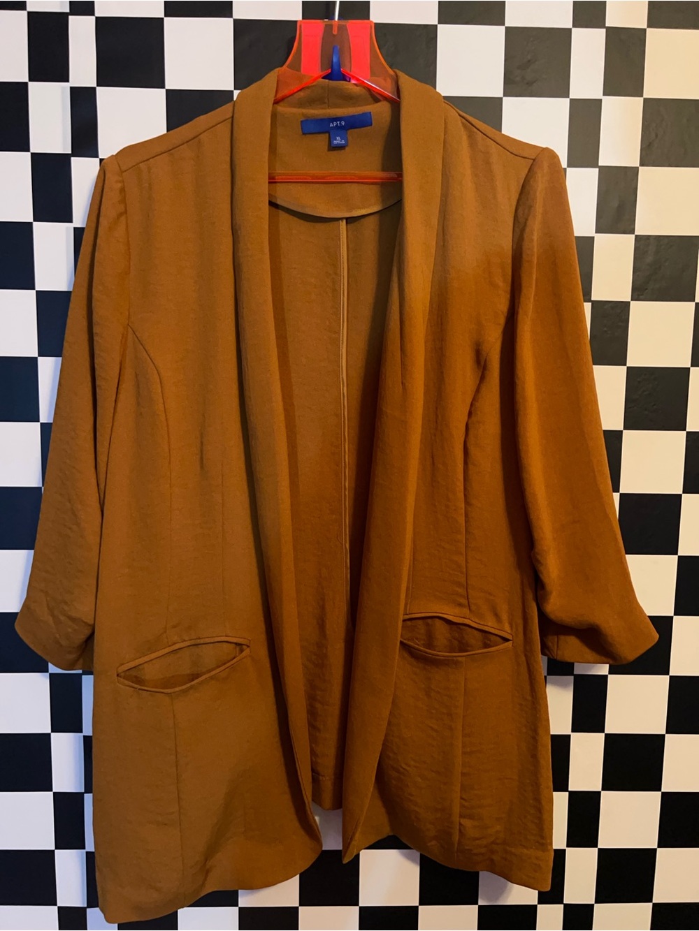 Apt. 9 Women's Open-Front Rust Brown Blazer